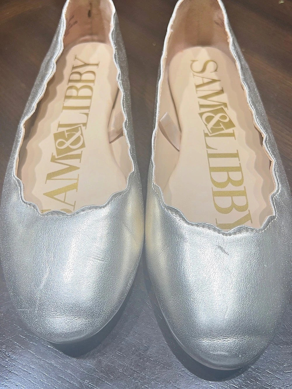 Sam Edelman Gold Scalloped Flats US 7.5
